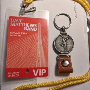 Dave Matthews Band superfan VIP Fenway park Lanyard and DMB Warehous keychain